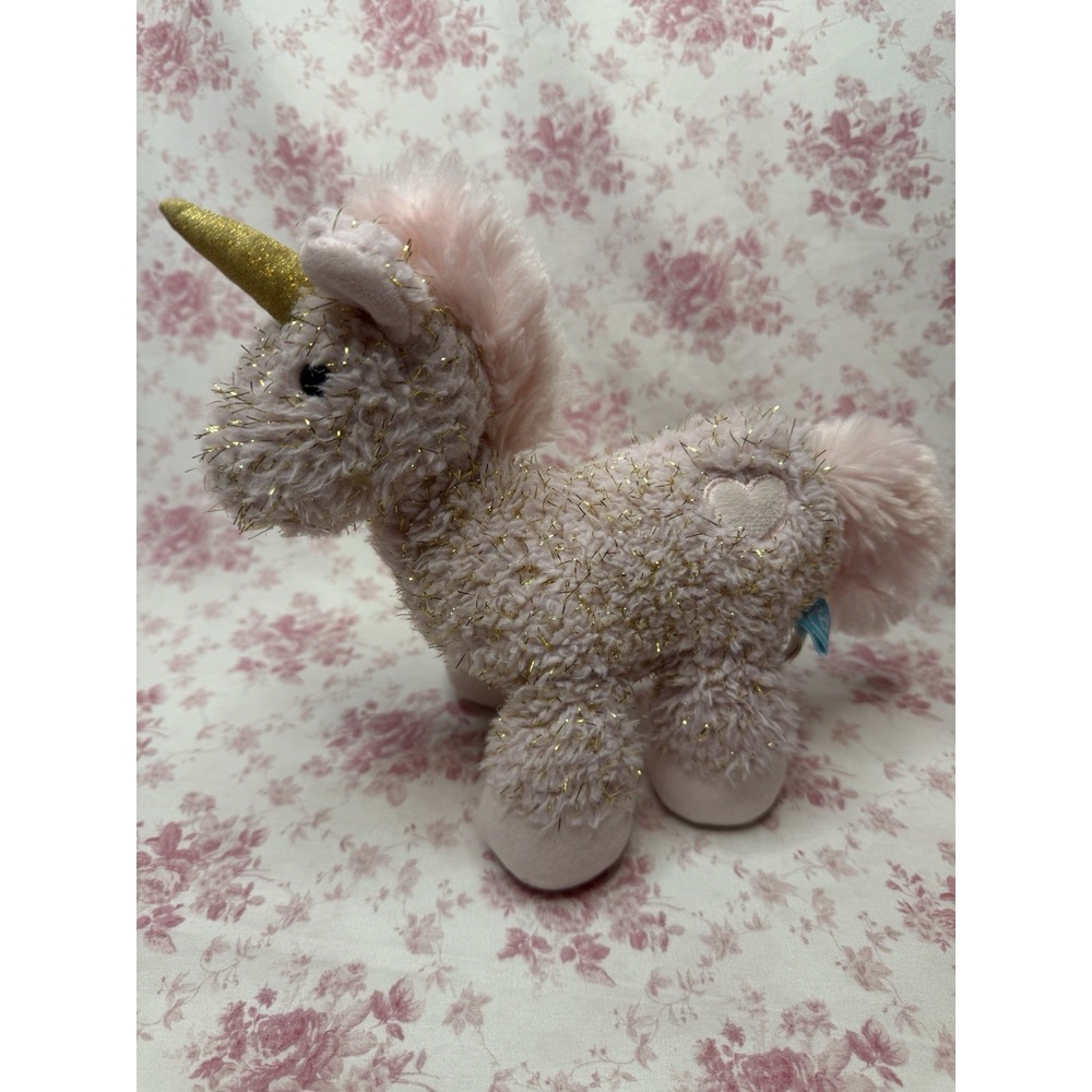 Manhattan Toy Mon Ami Pink Tinsel Unicorn Plush Stuffed Animal 9"
